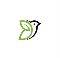 verde pássaro folha beleza natureza ecologia pomba isolado logotipo vetor