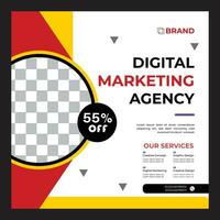 vetor ilustração digital marketing agência quadrado folheto ou social meios de comunicação postar modelo
