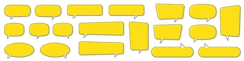 bate-papo bolha dentro amarelo, citar fundo, discurso bolha, mensagem caixa definir. vetor