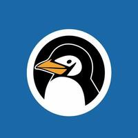 pinguim animal logotipo ilustração Projeto em azul fundo vetor