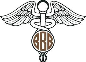 caduceu símbolo monograma, caduceu símbolo com estetoscópio, estetoscópio, caduceu, médico, assistência médica, monograma vetor