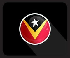 leste timor lustroso círculo bandeira ícone vetor