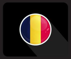 romênia lustroso círculo bandeira ícone vetor