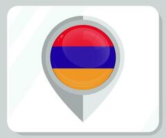 Armênia lustroso PIN localização bandeira ícone vetor