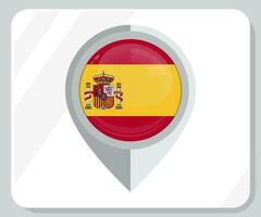 Espanha lustroso PIN localização bandeira ícone vetor
