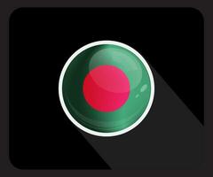 Bangladesh lustroso círculo bandeira ícone vetor