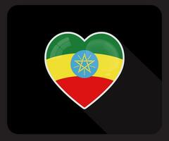 Etiópia amor orgulho bandeira ícone vetor