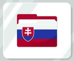 Eslováquia lustroso pasta bandeira ícone vetor