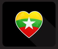 myanmar amor orgulho bandeira ícone vetor