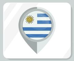 Uruguai lustroso PIN localização bandeira ícone vetor