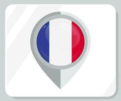 França lustroso PIN localização bandeira ícone vetor