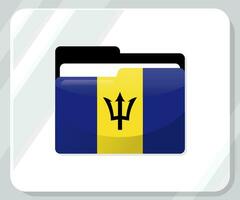 barbados lustroso pasta bandeira ícone vetor