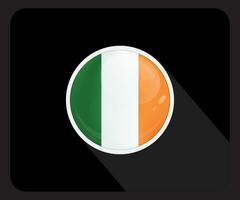 Irlanda lustroso círculo bandeira ícone vetor