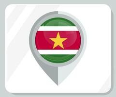 suriname lustroso PIN localização bandeira ícone vetor