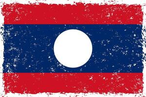 Laos bandeira grunge angustiado estilo vetor