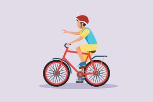 pessoas equitação bicicletas em cidade rua conceito. colori plano vetor ilustração isolado.