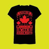 vivo dentro Canadá com ásia raízes camiseta vetor