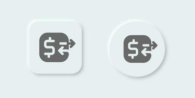 transferir sólido ícone dentro neomórfico Projeto estilo. troca sinais vetor ilustração.
