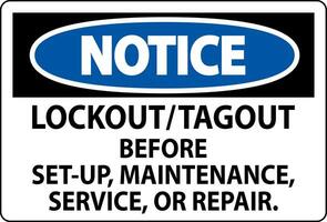 aviso prévio rótulo bloqueio marcar fora antes configurar, manutenção, serviço ou reparar vetor