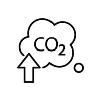 ícone com zero emissão símbolo conceito. estufa gás carbono crédito Projeto. proteger ecológico verde vetor contorno. carbono internet zero neutro natural. carbono pegada arte pictograma