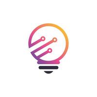 inteligente lâmpada logotipo Projeto elemento vetor com criativo tecnologia conceito