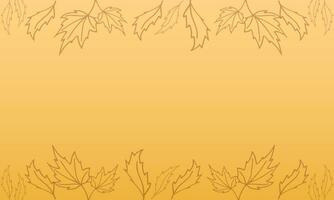 abstrato outono fundo com folhas. laranja vetor modelo. amarelo gradiente fronteira.