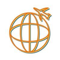 ícone de vetor de voos internacionais