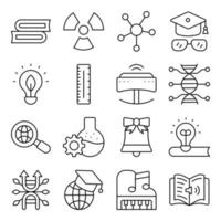 pacote de ícones lineares de educação científica vetor