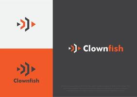 vetor de conceito de design de logotipo de peixe-palhaço