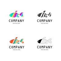 conceito de vetor de design de logotipo de peixe