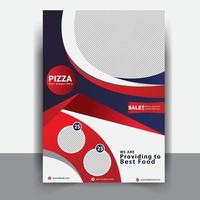 modelo de design de folheto e menu de fast food de pizza de restaurante delicioso vetor