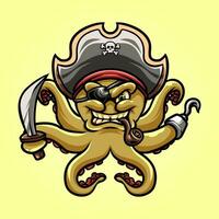 pirata polvo mascote ótimo ilustração para seu branding o negócio vetor