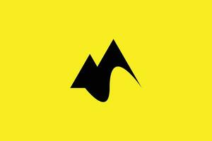 mínimo impressionante criativo na moda profissional Colina pássaro ícone logotipo Projeto modelo em amarelo fundo vetor