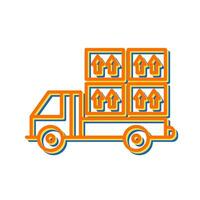 ícone de vetor de caminhão carregado