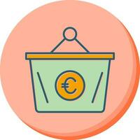 ícone de vetor de cesta de euros
