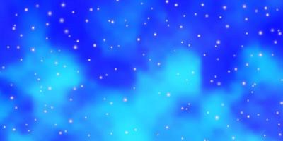 fundo vector azul claro com estrelas pequenas e grandes. ilustração decorativa com estrelas no modelo abstrato. padrão para embrulhar presentes.