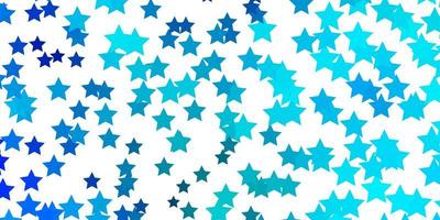 fundo vector azul claro com estrelas pequenas e grandes. ilustração decorativa com estrelas no modelo abstrato. padrão para anúncio de ano novo, livretos.
