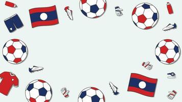 futebol fundo Projeto modelo. futebol desenho animado vetor ilustração. torneio dentro Laos