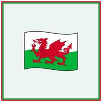 país de gales bandeira desenho animado vetor ilustração. bandeira do país de gales plano ícone contorno. nacional país de gales bandeira
