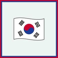 sul Coréia bandeira desenho animado vetor ilustração. bandeira do sul Coréia plano ícone contorno. nacional sul Coréia bandeira
