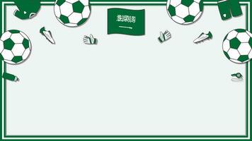 futebol fundo Projeto modelo. futebol desenho animado vetor ilustração. concorrência dentro saudita arábia