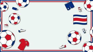 futebol fundo Projeto modelo. futebol desenho animado vetor ilustração. esporte dentro costa rica