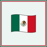 México bandeira desenho animado vetor ilustração. bandeira do México plano ícone contorno. nacional México bandeira
