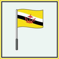 brunei darussalam bandeira desenho animado vetor ilustração. bandeira do brunei darussalam plano ícone esboço