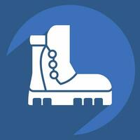 ícone botas. relacionado para acampamento símbolo. grandes sombra estilo. simples Projeto editável. simples ilustração vetor