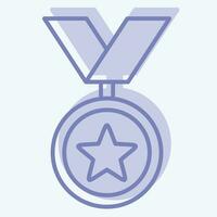 ícone medalha 2. relacionado para prêmio símbolo. dois tom estilo. simples Projeto editável. simples ilustração vetor