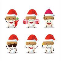 santa claus emoticons com cogumelo desenho animado personagem vetor