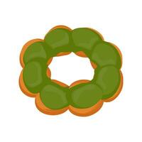 matcha verde chá mochi rosquinha ilustração logotipo vetor