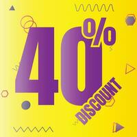 40. por cento desconto acordo placa ícone, 40. por cento especial oferta desconto vetor, 40. por cento venda preço redução oferta projeto, Sexta-feira compras venda desconto percentagem ícone Projeto vetor