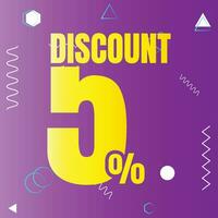 5 por cento desconto acordo placa ícone, 5 por cento especial oferta desconto vetor, 5 por cento venda preço redução oferta projeto, Sexta-feira compras venda desconto percentagem ícone Projeto vetor